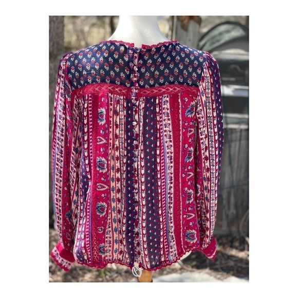 Anthro Maeve Gretchen Boho Tunic Balloon Sleeve - Picture 5 of 12